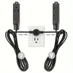 1pc Twin Extension Cord Power Strip 12 Feet Double Extension Cord tag1