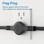 1pc Twin Extension Cord Power Strip 12 Feet Double Extension Cord tag1