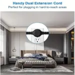 1pc Twin Extension Cord Power Strip 12 Feet Double Extension Cord tag1