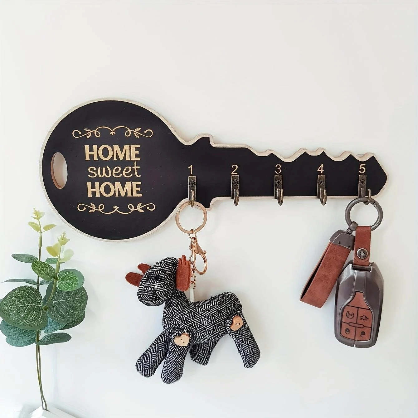 1pc Wall Decor Floating Shelves Wall Hooks, Retro Key Hook Entrance Key Holder Pegs, Aesthetic Room Decor -  - #tag1#
