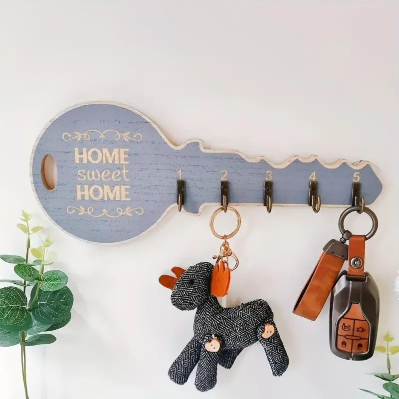 1pc Wall Decor Floating Shelves Wall Hooks Retro Key Hook Entrance Key Holder Pegs Aesthetic Room Decor tag1