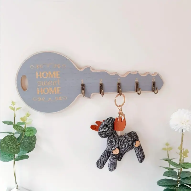 1pc Wall Decor Floating Shelves Wall Hooks Retro Key Hook Entrance Key Holder Pegs Aesthetic Room Decor tag1
