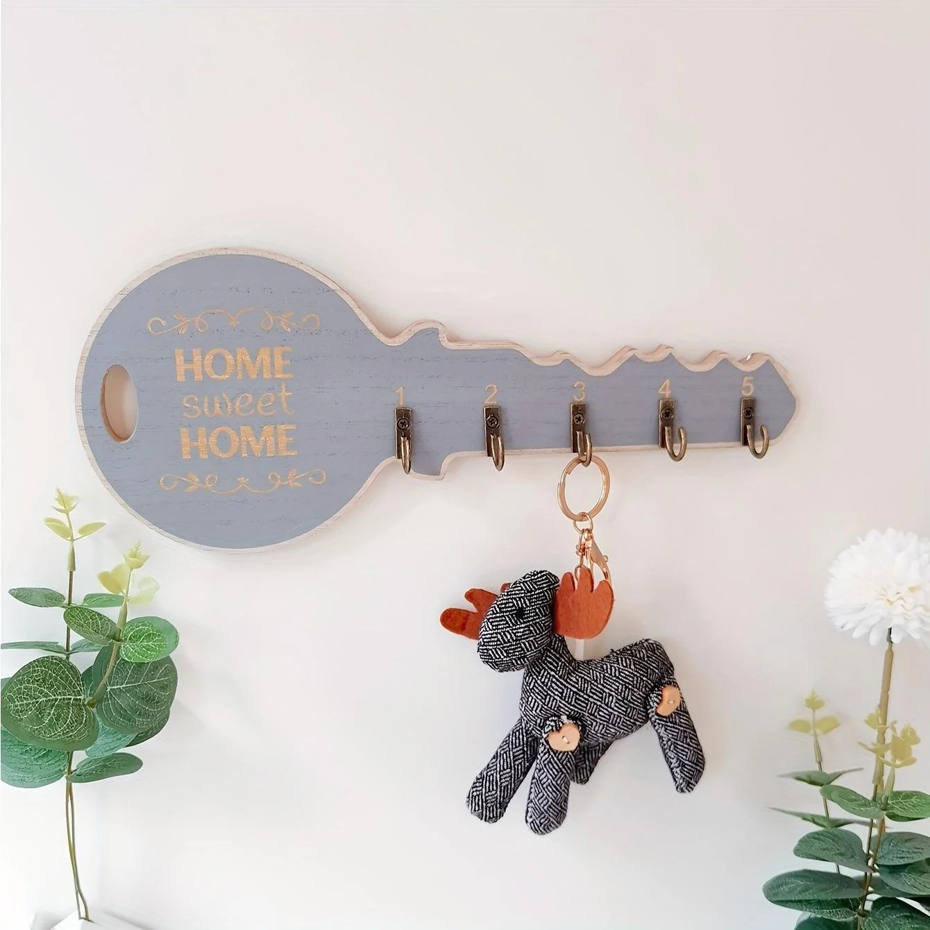 1pc Wall Decor Floating Shelves Wall Hooks, Retro Key Hook Entrance Key Holder Pegs, Aesthetic Room Decor -  - #tag1#