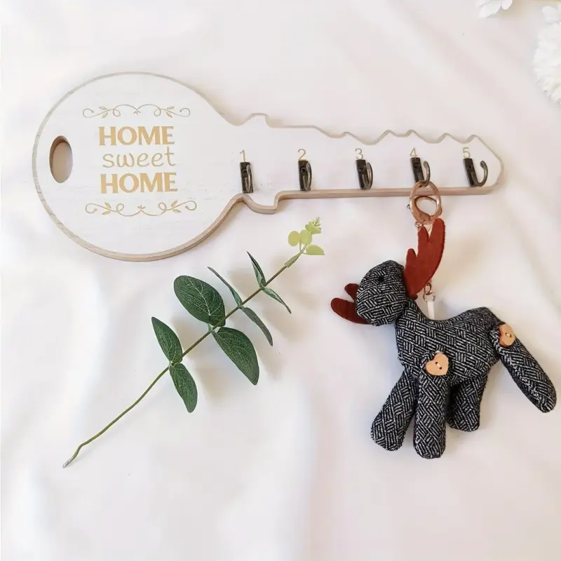 1pc Wall Decor Floating Shelves Wall Hooks Retro Key Hook Entrance Key Holder Pegs Aesthetic Room Decor tag1
