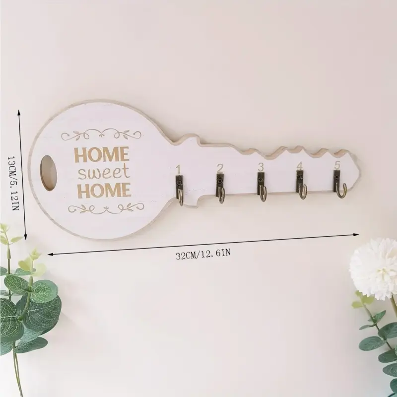1pc Wall Decor Floating Shelves Wall Hooks Retro Key Hook Entrance Key Holder Pegs Aesthetic Room Decor tag1