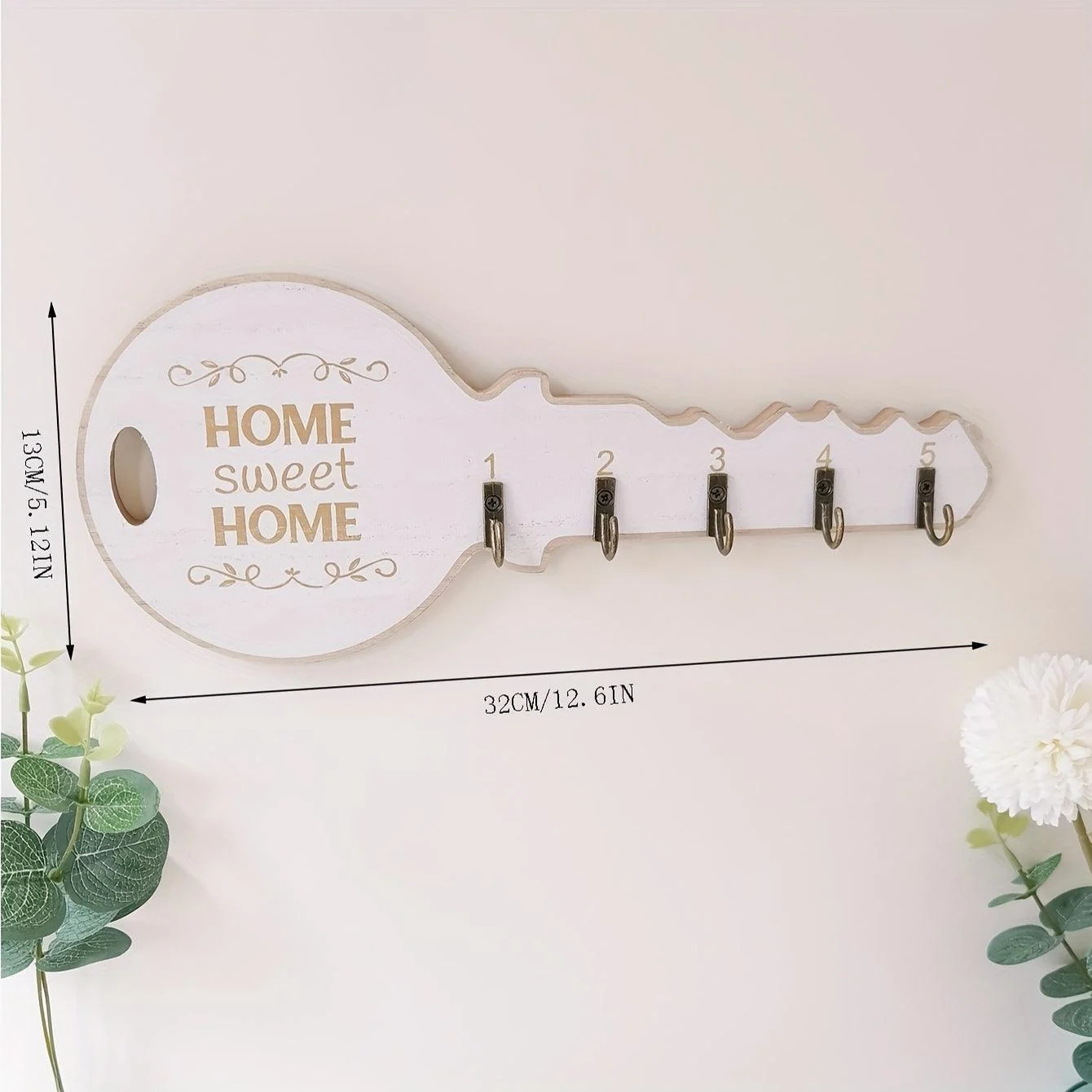 1pc Wall Decor Floating Shelves Wall Hooks, Retro Key Hook Entrance Key Holder Pegs, Aesthetic Room Decor -  - #tag1#