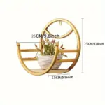 1pc Wall Hanging Flower Shelf Living Room Balcony Iron Art Free Punching Storage tag1