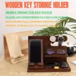 1pc Wooden Storage Rack Mobile Phone Docking Station Nightstand Organizer tag1