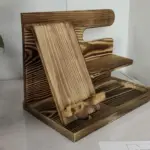 1pc Wooden Storage Rack Mobile Phone Docking Station Nightstand Organizer tag1
