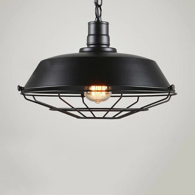 1x Industrial Vintage Metal Cage Hanging Ceiling Pendant Light -  - #tag1#