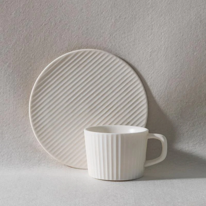 2/4/6 Piece White Gray Stoneware Coffee Mug Set -  - #tag1#