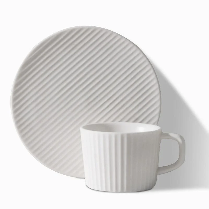 2/4/6 Piece White Gray Stoneware Coffee Mug Set -  - #tag1#