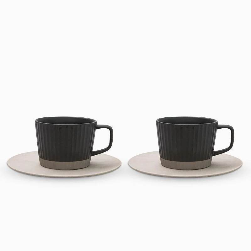 2/4/6 Piece White Gray Stoneware Coffee Mug Set -  - #tag1#