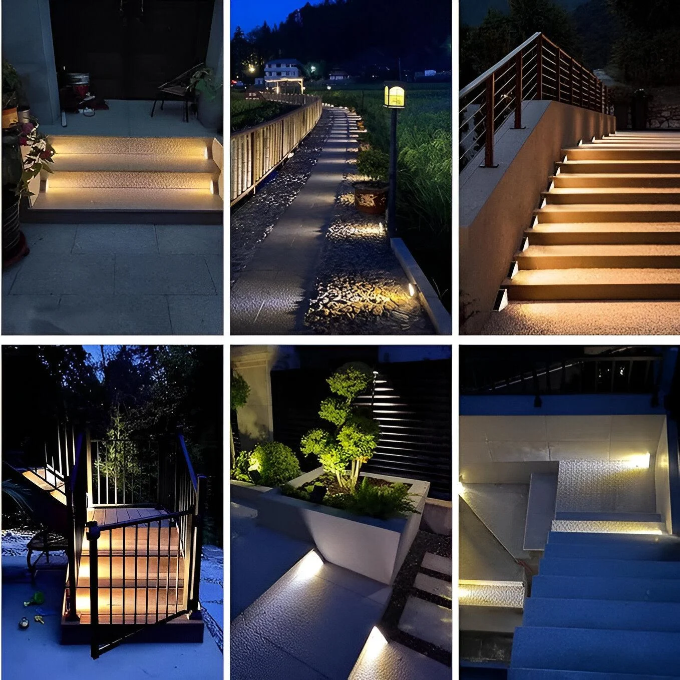 2/6 Pack Triangular Step Lights - IP67 Solar Light - Garden Decoration Light -  - #tag1#