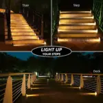 2 6 Pack Triangular Step Lights IP67 Solar Light Garden Decoration Light tag1