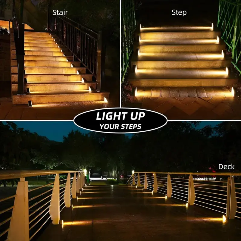 2 6 Pack Triangular Step Lights IP67 Solar Light Garden Decoration Light tag1