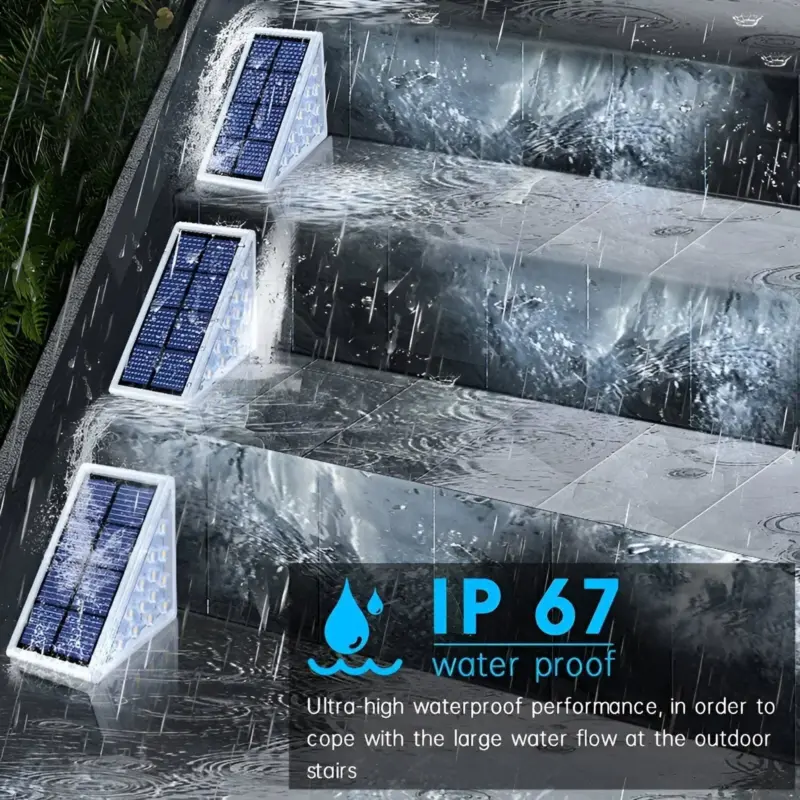 2 6 Pack Triangular Step Lights IP67 Solar Light Garden Decoration Light tag1