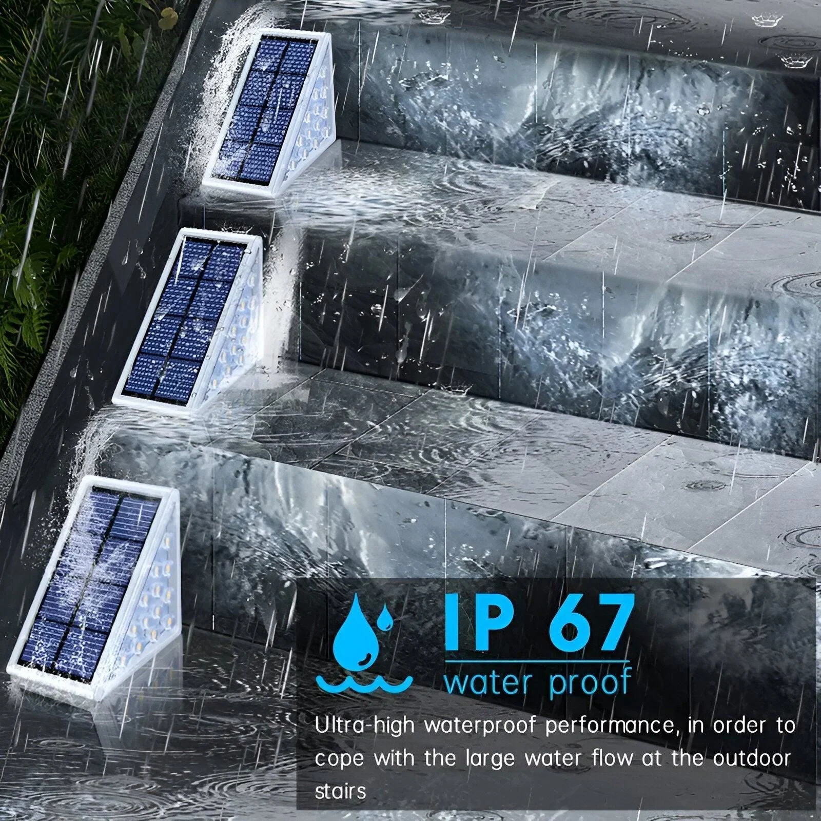 2/6 Pack Triangular Step Lights - IP67 Solar Light - Garden Decoration Light -  - #tag1#
