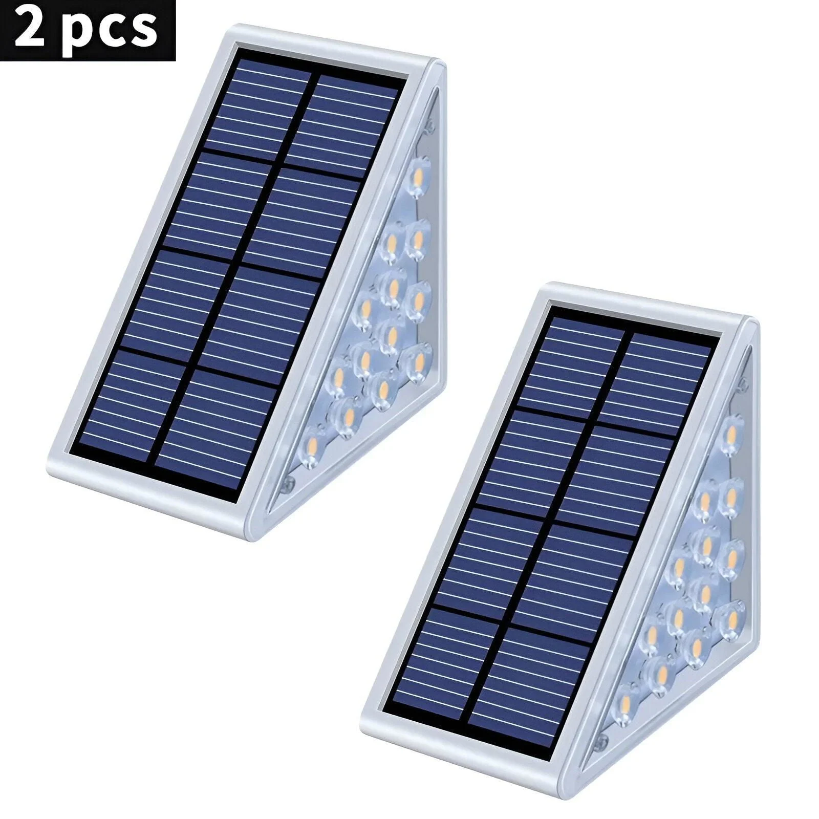 2/6 Pack Triangular Step Lights - IP67 Solar Light - Garden Decoration Light -  - #tag1#