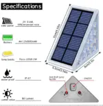 2 6 Pack Triangular Step Lights IP67 Solar Light Garden Decoration Light tag1