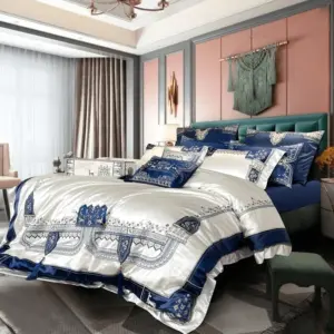 Homeko Luxury Embroidered Tassel Bedding Set