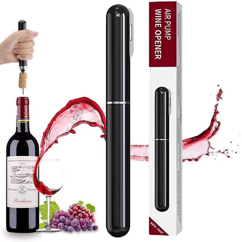 2-in-1 Air Pressure Pump Wine Bottle Opener with Foil Cutter -  - #tag1#