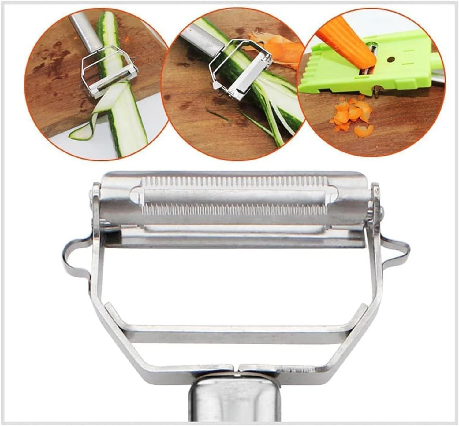 2-in-1 Vegetable Shredder & Slicer, Multi Double Knife Peeler -  - #tag1#