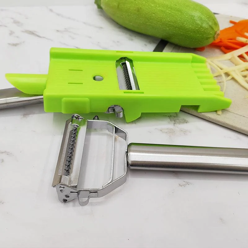 2-in-1 Vegetable Shredder & Slicer, Multi Double Knife Peeler -  - #tag1#