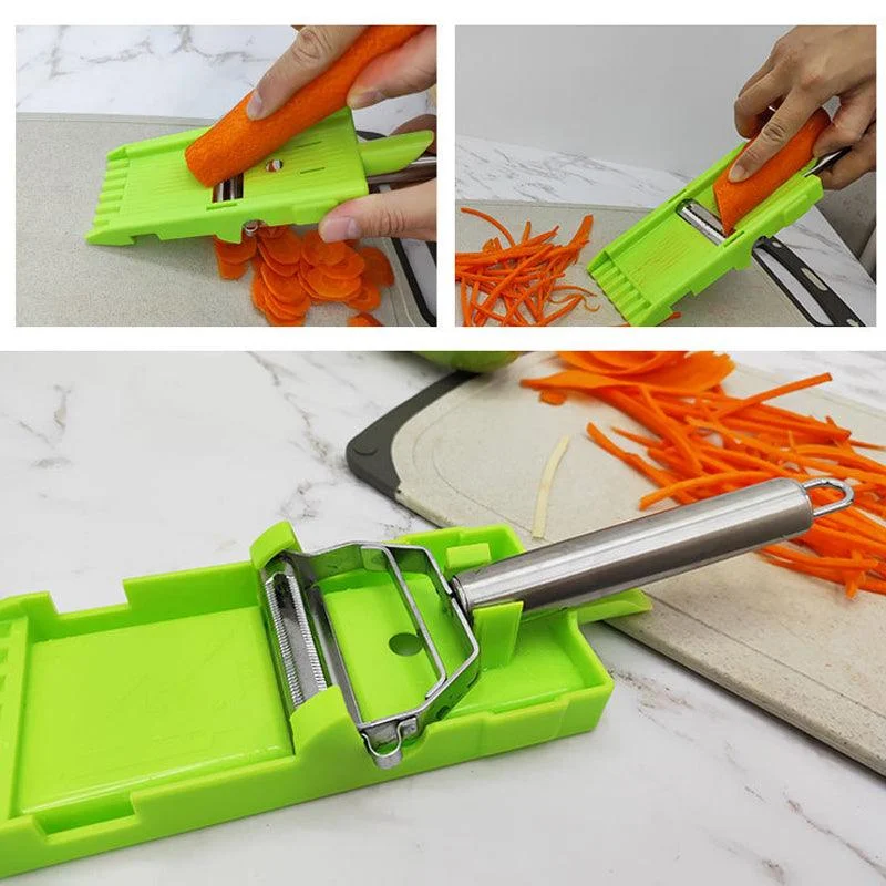 2-in-1 Vegetable Shredder & Slicer, Multi Double Knife Peeler -  - #tag1#