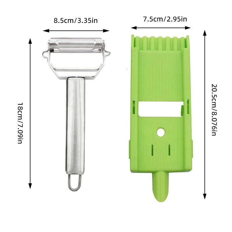 2-in-1 Vegetable Shredder & Slicer, Multi Double Knife Peeler -  - #tag1#