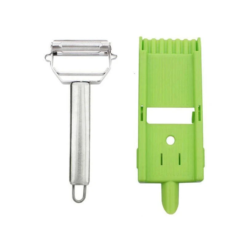 2-in-1 Vegetable Shredder & Slicer, Multi Double Knife Peeler -  - #tag1#