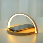 2 main lampe de bureau en bois 3 en 1 charge rapide sans fil avec support de telephone cadeau creatif luminosite reglable veilleuse