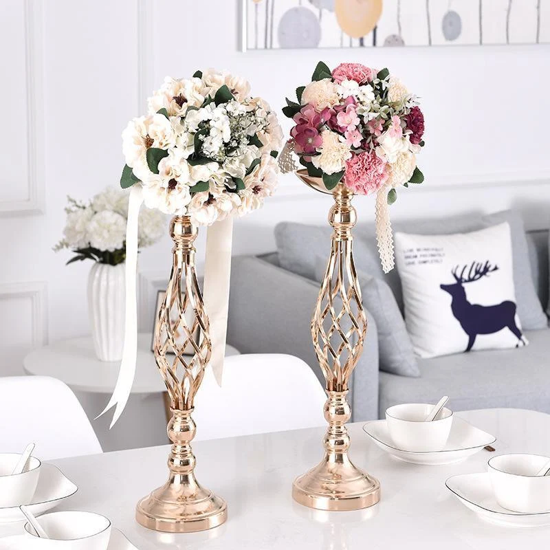 2-piece Metal Gold Candlestick Table Piece -  - #tag1#