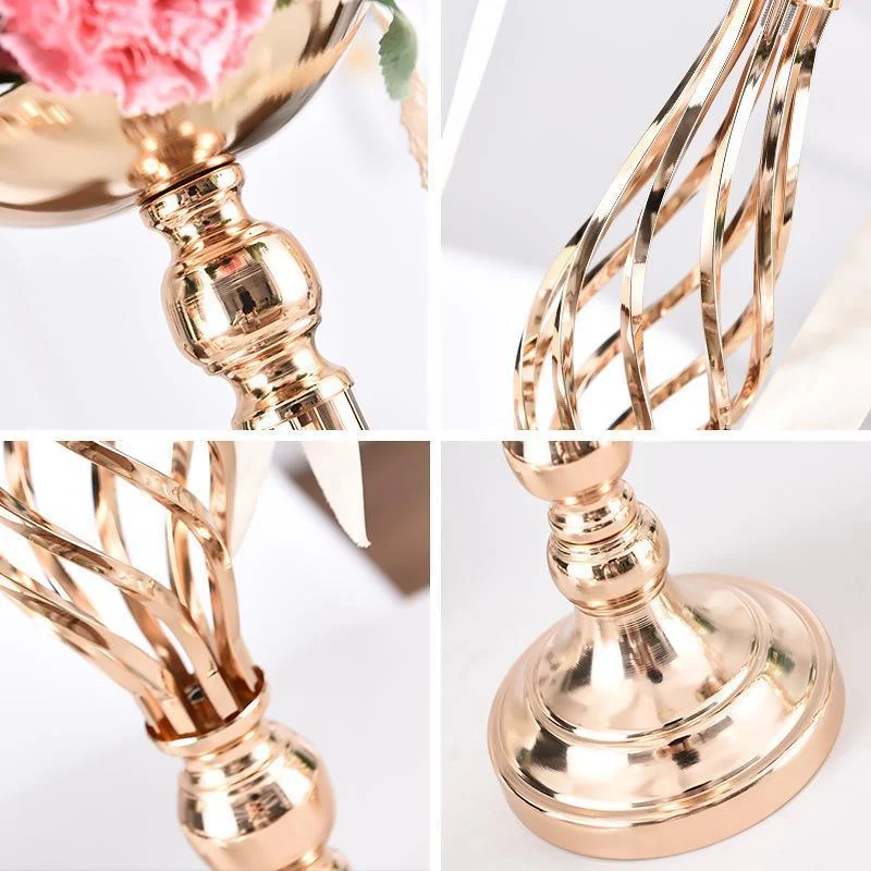2-piece Metal Gold Candlestick Table Piece -  - #tag1#