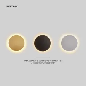 GlowAura - Modern Round Metal Wall Lamp for Bedside/Living Room