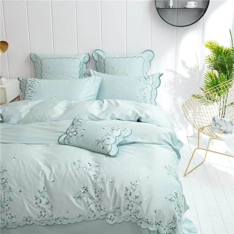 2019 Princess Style Soft Bedding Set Green Embroidery Duvets And Bedding Sets Queen King Size Bed 83b9b87f B8e6 4fa0 Ac3e 7f11f747daa8