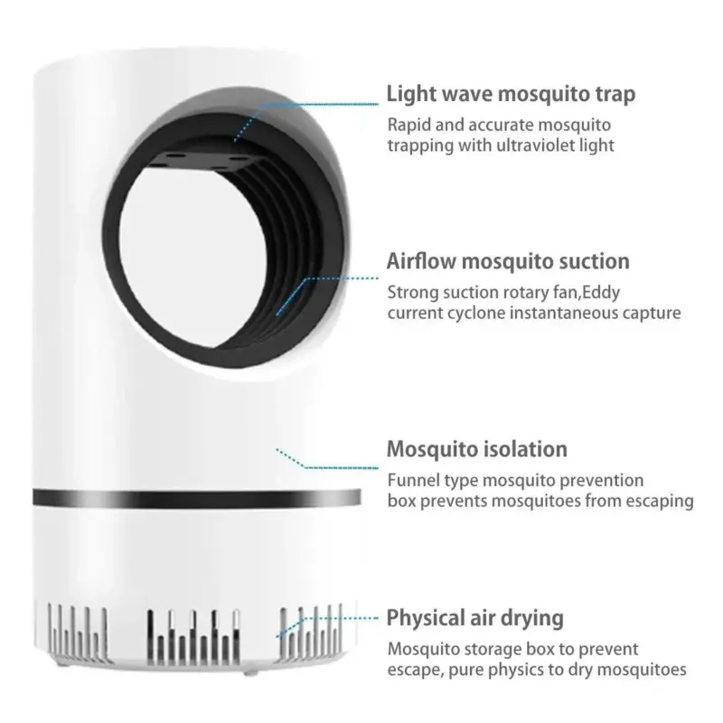 2022 New Indoor Electric Mosquito Trap Mosquito Lamp with USB Power and Adapter Suction Fan Outdoor Insect Trap tag1