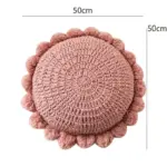 2023 New 50cm Round Solid Color Knitted Cushion Home Office Sofa Decorative Tassel Ball Edge Pillow 3cb8d511 3694 40c4 a4c2 770ad292f086