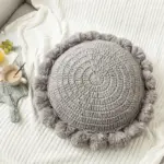 2023 New 50cm Round Solid Color Knitted Cushion Home Office Sofa Decorative Tassel Ball Edge Pillow b3b18068 16bb 41ba 81e0 79c6c62695b4
