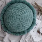 2023 New 50cm Round Solid Color Knitted Cushion Home Office Sofa Decorative Tassel Ball Edge Pillow fe3dc951 1225 4333 8f70 20969a32acbb