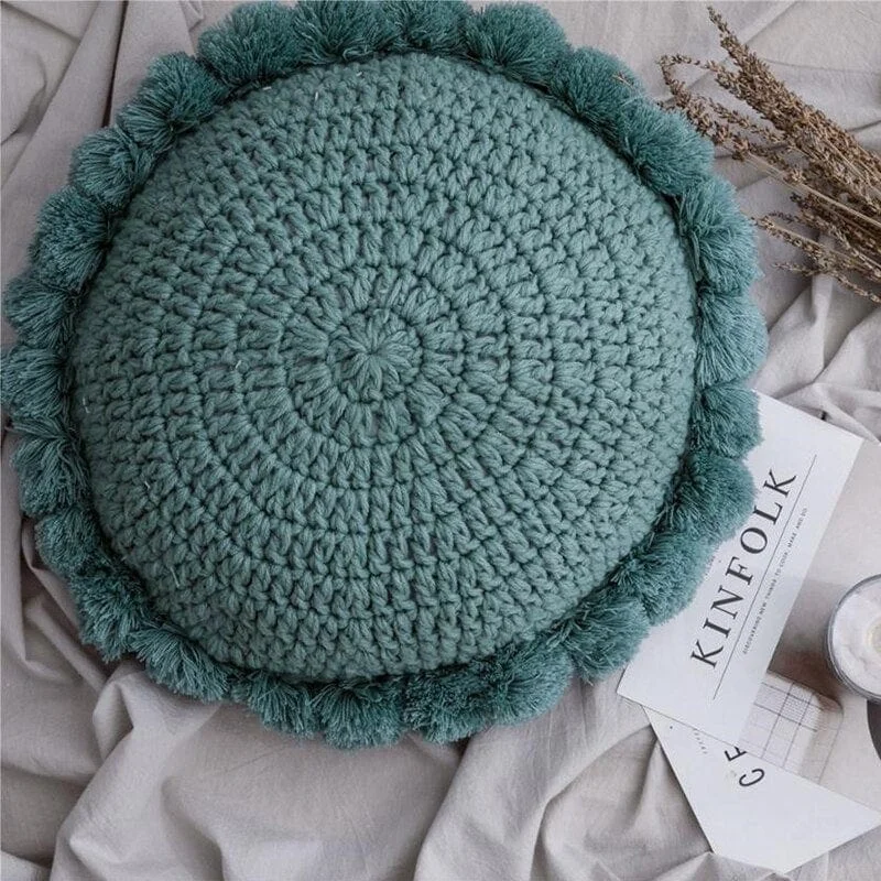 2023 New 50cm Round Solid Color Knitted Cushion Home Office Sofa Decorative Tassel Ball Edge Pillow Fe3dc951 1225 4333 8f70 20969a32acbb