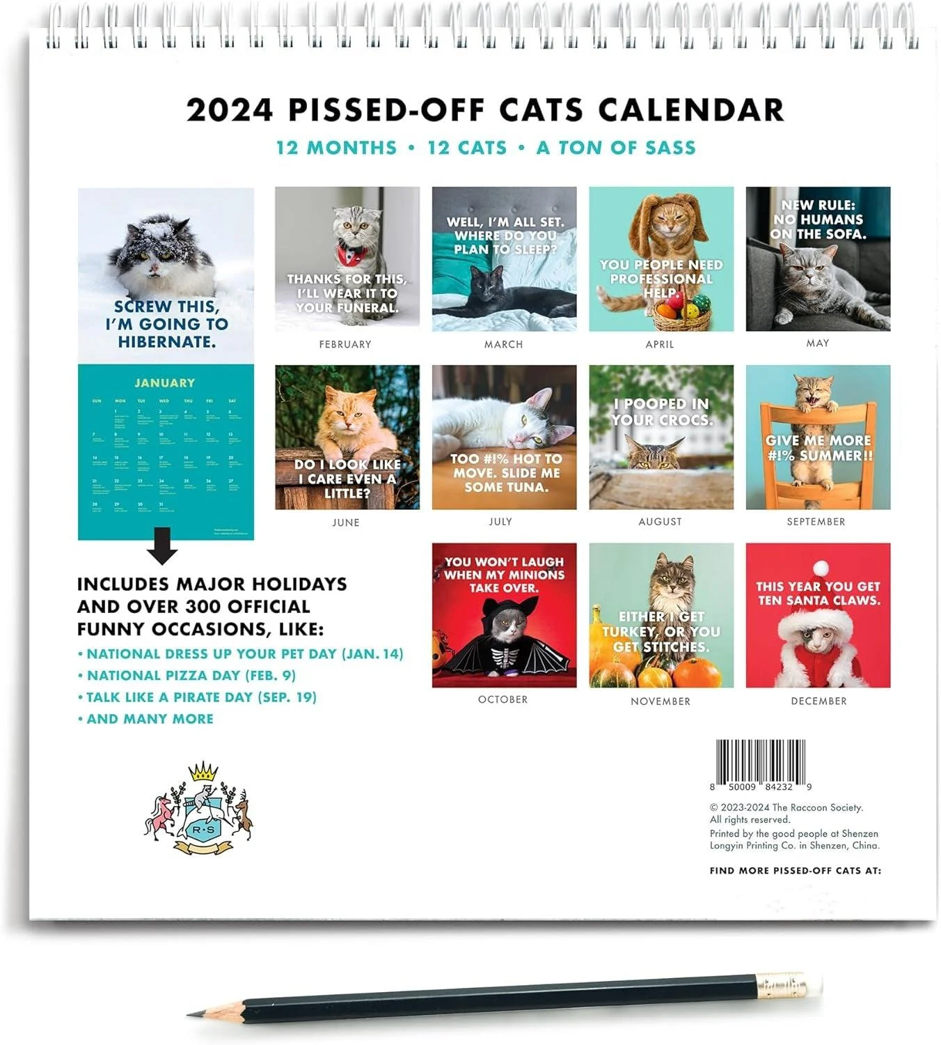 2024 Pissed-Off Cats Wall Calendar -  - #tag1#