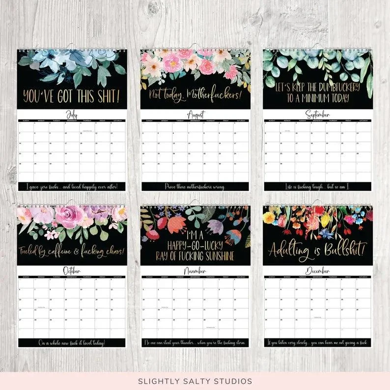 2024 Wall Calendar for Tired-Ass Women, Fu-k It Sweary Calendar Planner -  - #tag1#