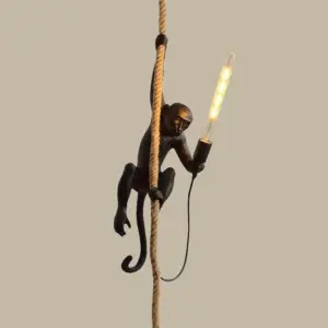 MonkeyLight – Modern Monkey Ceiling Lamp with Hemp Rope for Restaurants