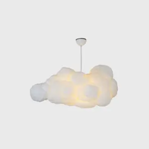 Modern White Pendant Lamp for Bedroom with 2 Shades