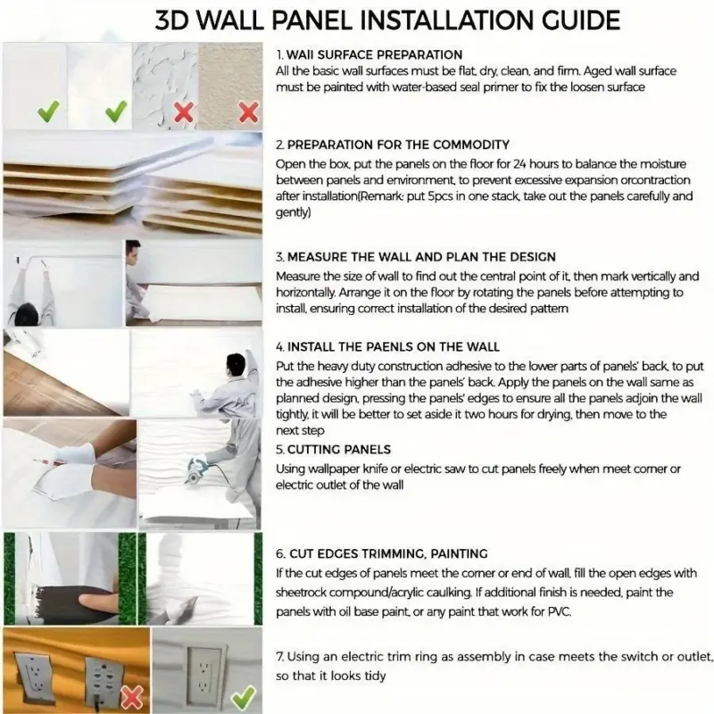 20pcs 3D Three Dimensional Wall Panels Waterproof Moisture Proof Wall Panels Easy To Clean And Free Cutting tag1