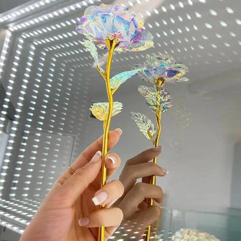 20pcs, Rose Golden Crystal Artificial Rose Flower, Best Gift -  - #tag1#