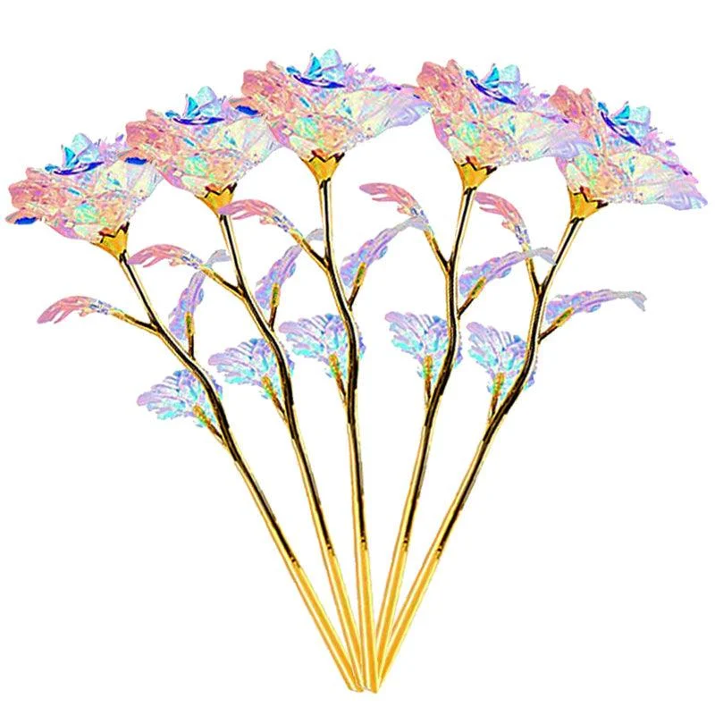 20pcs, Rose Golden Crystal Artificial Rose Flower, Best Gift -  - #tag1#