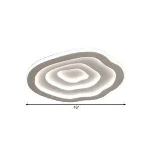 Wavy Acrylic Ceiling Lamp, LED White Flushmount Warm/White Light