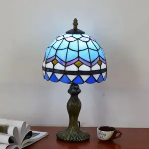 LuxGlow - Stylish Mediterranean Glass Table Lamp